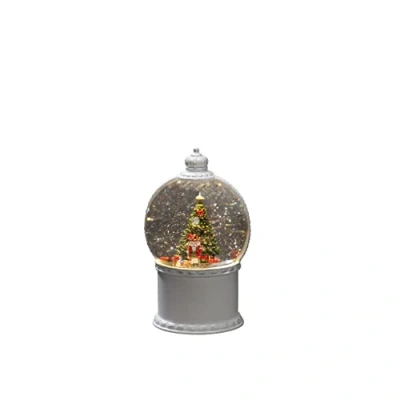 Abbildung von Konstsmide LED Kugellaterne, Weihnachtsszenerie&quot;, weiß, wassergefüllt, wählbare Energiefunktion, mit 5h Timer, 1 warm weiße Diode, batteriebetrieben &amp; USB, Innen, 3 x AA 1.5V (exkl.) 4301 200