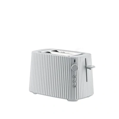 Abbildung von Alessi Plissé MDL08 W Design Toaster, Sechs Stufen der Vergoldung, aus Thermoplastischem Harz, Europäisch Stecker 850 W, Weiß
