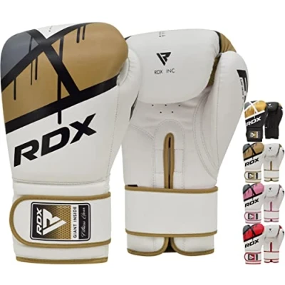 Abbildung von RDX Boxhandschuhe Muay Thai Kickboxen Sparring, Maya Hide Leder EGO Boxing Gloves, Sandsack Boxsack Punchinghandschuhe Adult, Kickboxhandschuhe Kampfsport MMA Training 8 10 12 14 16oz, Männer Damen