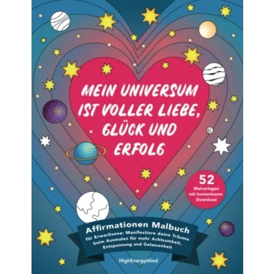 Abbildung von Mein Universum ist voller Liebe, Glück und Erfolg: Affirmationen Malbuch für Erwachsene: Manifestiere deine Träume beim Ausmalen mehr Achtsamkeit, Entspannung Gelassenheit