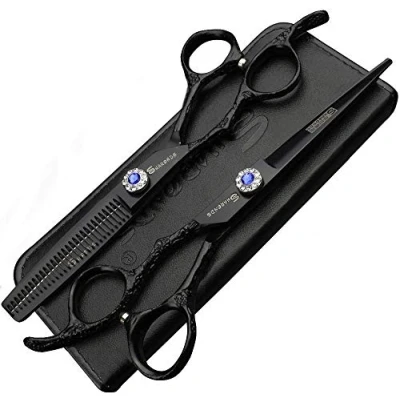 Abbildung von 6 Zoll linke Hand Friseur, Japan professionelle Haar Schere, Friseurschere, Friseur dünnen mehrfarbige optionale (6 2 teiliges Set)