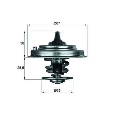 Abbildung von MAHLE ORIGINAL TX 34 87D Kühlwasserthermostat 87 mit Dichtung AUDI: A4 B5 Saloon, A6 C5 Avant, C4 Avant