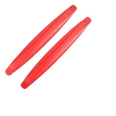 Abbildung von Packung mit 2, WeFoonLo Universal Rubber Antikollision Car Ecke Stoßschutz Protector Anti Scratch Streifen Aufkleber (Rot)
