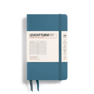 Abbildung von LEUCHTTURM1917 365631 Notizbuch Pocket (A6), Hardcover, 187 nummerierte Seiten, Stone Blue, Liniert