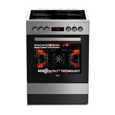 Abbildung von Beko FSM67320GXS b300 freistehender Herd mit Glaskeramik Kochfeld, 72 l Volumen, 60 cm Breite, Multifunktionsofen, SteamShine, LED Display, 8 Heizarten, herausnehmbare Seitengitter, Edelstahl