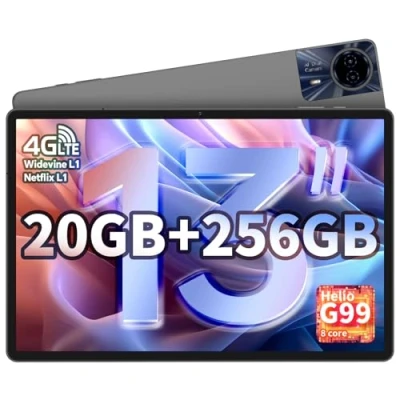 Abbildung von TECLAST T65 MAX Android 14 Tablet 13&quot; Zoll [2024], Helio G99 Octa Core 2.2GHz Gaming LTE, 20GB RAM+256GB ROM(5TB TF) Tablett, TDDI FHD, 4G LTE+5G WLAN,13MP+8MP, 10000mAh/18W/GMS/GPS/Widevine L1