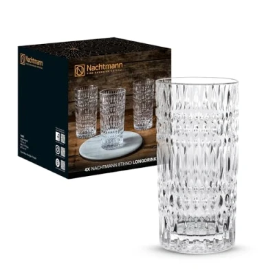 Abbildung von Nachtmann 4 teiliges Longdrinkgläser Set, Cocktailgläser, Kristallglas, 434 ml, Ethno, 104250