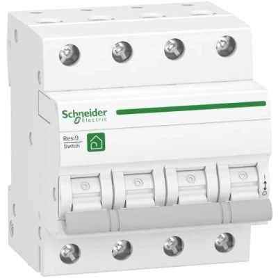 Abbildung von Schneider Electric Lasttrennschalter Resi9, 3 polig+N, 63A, 415V AC, weiss, Artikelnummer R9S64463