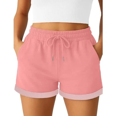Abbildung von Smith &amp; Solo Kurze Hose Damen Shorts Sommer Hosen, Laufhose Kurz Sporthose, Trainingshose Sportshorts Women Laufshorts (Altrosa, XL)