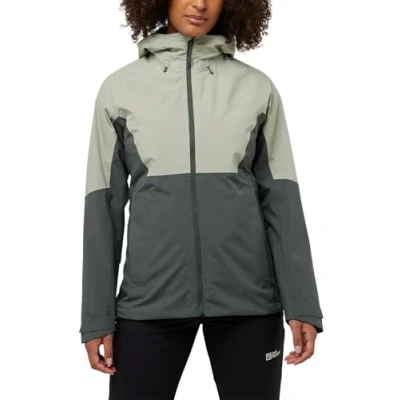 Abbildung von Jack Wolfskin Glaabach 3IN1 Regenjacke / wasserabweisende Jacke, Damen, Größe: Small, Slate green