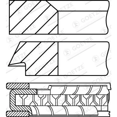 Abbildung von GOETZE ENGINE 08 305000 10 Kolbenringsatz 95mm