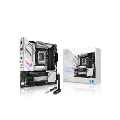 Abbildung von ASUS ROG STRIX B760 G GAMING WiFi Mainboard Sockel Intel LGA 1700 (Intel B760, mATX, DDR5 Speicher, PCIe 5.0, 6E, 2x 4.0 M.2, Aura Sync) weiß