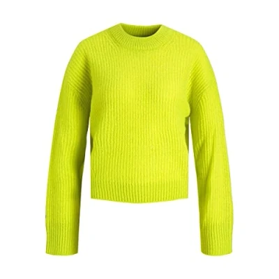 Abbildung von JJXX Women&#039;s JXEMBER LS Fluffy Crew Neck Knit NOOS Pullover, Lime Punch, M