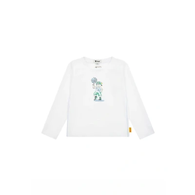 Abbildung von Steiff TEAM Langarmshirt für Kinder, Größe: 104, Bright white