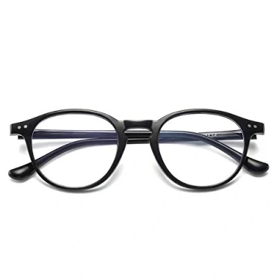 Abbildung von Dollger Blaulichtfilter Brille Computerbrille ohne sehstärke Anti Blaulicht Klassische Rund Frame Gaming für Damen Herren Schwarz