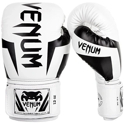 Abbildung von Venum Unisex Elite Boxing Gloves Boxhandschuhe, Weiß/Schwarz, 12 Oz EU