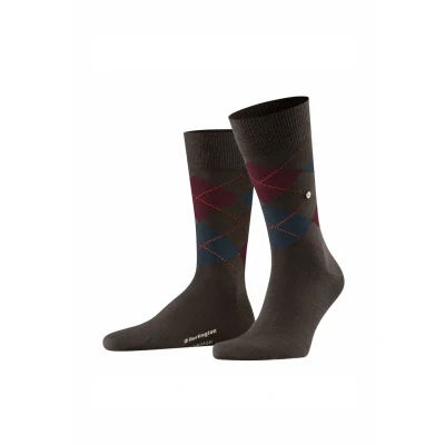 Abbildung von Burlington Herren Socken Edinburgh M So Wolle gemustert 1 Paar, Braun Dark Brown 5235, 40 46