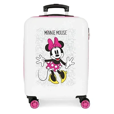 Abbildung von Disney Minnie Enjoy the Day Kabinenkoffer Weiß 40x55x20 cms Hartschalen ABS Kombinationsschloss 34L 2,8Kgs 4 Doppelräder Handgepäck, Rosa