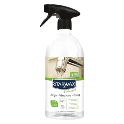 Abbildung von STARWAX SOLUVERT Universal Essig 14 Entfernt Kalk, Fett und Flecken 100% Inhaltsstoffe natürlichen Ursprungs Ecocert Umweltfreundliche Effizienz 1 l
