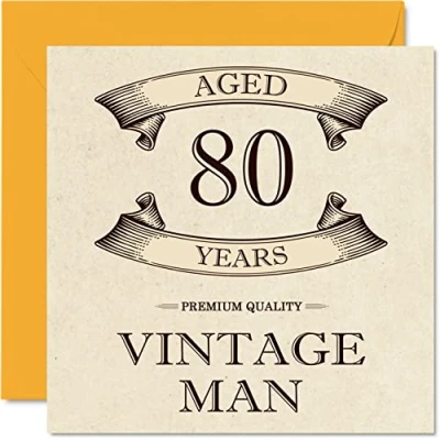 Abbildung von Stuff4 Geburtstagskarte zum 80. Geburtstag für Männer 80 Jahre lustige Opa, Vater, Ehemann, Onkel, Bruder, Großvater, 145 mm x Grußkarten,