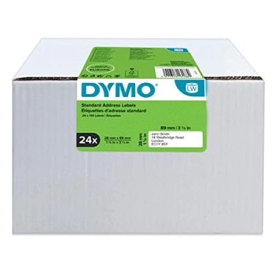 Abbildung von DYMO Original LabelWriter Adressetiketten 28 mm x 89 24 Rollen mit je 130 leicht ablösbaren Etiketten (3.120 Etiketten) selbstklebende für Beschriftungsgerät