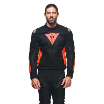 Abbildung von Dainese Energyca Air Tex Jacket, Cordura Motorradjacke Herren, Abriebfeste Motorrad Jacke mit Winddichtem Futter, Atmungsaktive Austauschbarem Schulterschutz, Schwarz/Rot