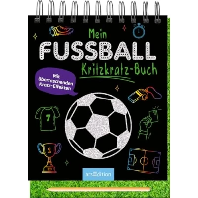 Abbildung von Mein Fußball Kritzkratz Buch: mit überraschenden Kratz Effekten für die EM 2024: Kreativer Kratzelspaß Malideen und Holzstift Kinder ab 5 Jahren