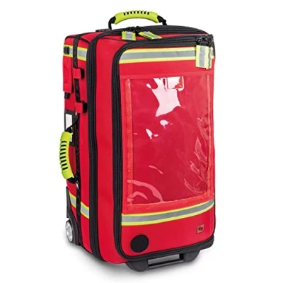 Abbildung von EB EMERAIR&#039;S Trolley rot Große Notfalltasche mit entlastendem Trolleysystem Notarzt Rettungsdienst Erste Hilfe Einsatz Beatmungskoffer Notfallkoffer