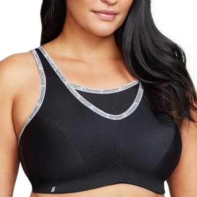 Abbildung von Glamorise Damen 1066 Sports Bra, Schwarz, 115G EU