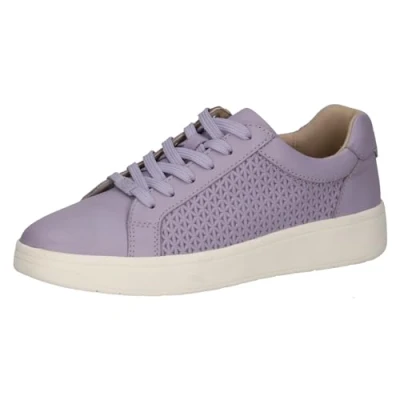 Abbildung von CAPRICE Damen Sneaker flach aus Leder mit Schnürsenkeln, Lila (Lavender Nappa), 40 EU