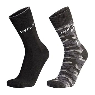 Abbildung von Replay Herren Tu759 Socken, Black/Camouflage Black N209, 46 EU