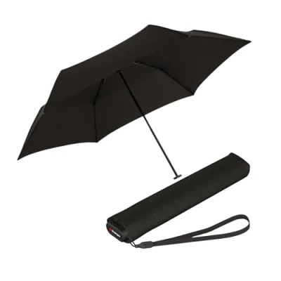 Abbildung von Knirps Taschenschirm Ultra US.050 Slim Manual leicht und flach Sturmfest Windproof 21 cm Schwarz