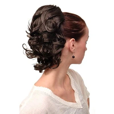 Abbildung von WIG ME UP JL 3023 8 Haarteil/Zopf gewellt halblang (35 cm) 1 Steckkamm + Gummizug Dunkel Braun Schokoladenbraun
