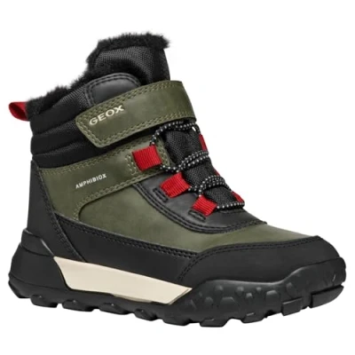 Abbildung von Geox Trekkyup ABX Schnürstiefelette für Kinder, Größe: 33, Dk green black c Schuhe