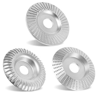 Abbildung von 3 Stück Holz Schleifscheibe Raspelscheibe Set für Winkelschleifer, Holzschnitzscheibe Hartmetall Holzarbeitungswerkzeug Winkelschleifer Winkelschleifscheibe 125/22mm