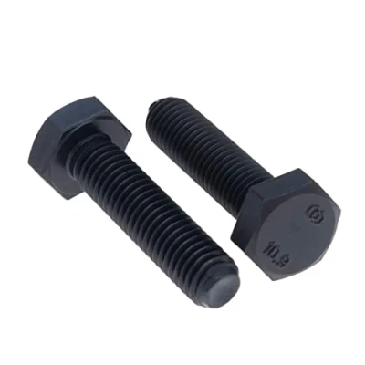 Abbildung von M6x40 Sechskantschrauben, schwarz Hochfester Stahl metrische Kopfschrauben geeignet für Metall, Bauarbeiten, Automobil, Maschinen, Heimwerker, Klasse 10.9 DIN933 6mm x 40mm (25 Stück)