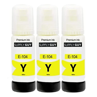 Abbildung von Supply Guy Tinte kompatibel mit Epson 104 Gelb für EcoTank ET 2710 2711 2712 2714 2715 2720 2721 2726 2810 2815 2820 2821 2825 2826 4700 4800 (3 x 70ml)