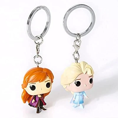 Abbildung von Funko POP! Keychain: Disney Frozen 2 Packung Anna, Elsa Vinyl Minifigur Zum Sammeln Neuartiger Schlüsselanhänger Strumpffüller Geschenkidee Offizielle Handelswaren Movies Fans