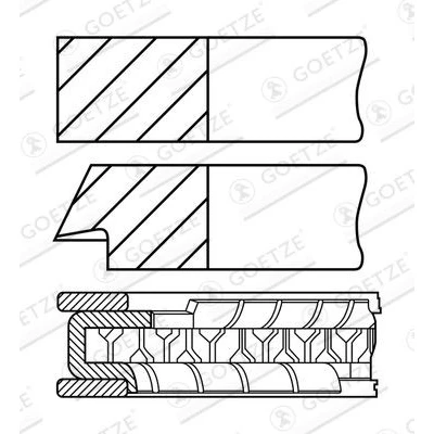 Abbildung von GOETZE ENGINE 08 107600 10 Kolbenringsatz 89,6mm