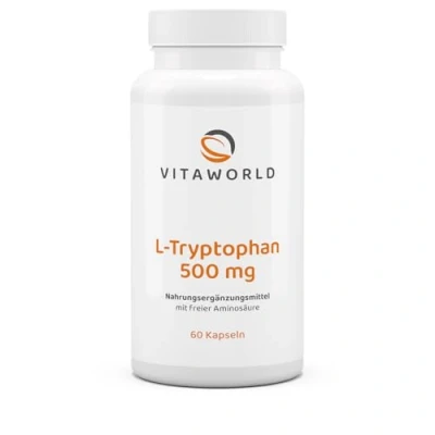 Abbildung von Vita World L Tryptophan 500mg 60 Kapseln Vegan Apotheker Herstellung