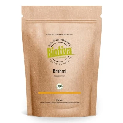 Abbildung von Brahmi Bio Pulver 250g Bacopa Monnieri Gedächtnispflanze vegan Ayurveda Garantiert ohne Zusatzstoffe Brahmipulver Abgefüllt in Deutschland (DE ÖKO 005)