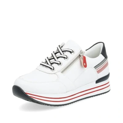 Abbildung von Remonte Damen Low Top Sneaker D1312, Frauen Halbschuhe,lose Einlage,sportlich,straßenschuhe,Strassenschuhe,Sportschuhe,Weiss Kombi (82),40 EU