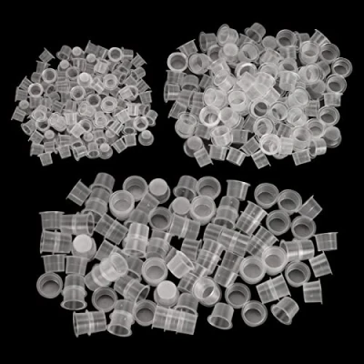 Abbildung von ATOMUS Tattoo Farbkappen Cups S M L Kappe Inks Transparent Pigment Cap 3 Größen Kunststoff Tinten Tasse Zubehör Einweg(Mixed)