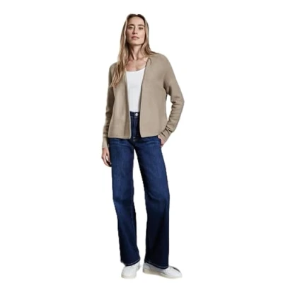 Abbildung von Street One Offener Struktur Strickjacke, Damen, Größe: 46, Beige