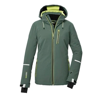Abbildung von killtec Damen Ksw 81 Wmn Jckt Skijacke/Funktionsjacke Mit Abzippbarer Kapuze Und Schneefang, Grün/grau, 40 EU