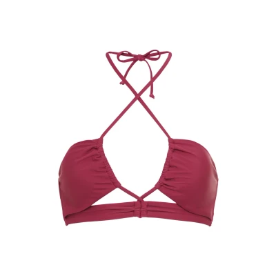 Abbildung von Lascana LSCN BY Bandeau Bikinitop, Damen, Größe: 32xA/B, Dunkle beere