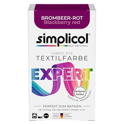 Abbildung von simplicol Textilfarbe expert Brombeer Rot 1706 Zum Umfärben und Auffrischen von Kleidung, Waschmaschinenfest, für Baumwolle, Wolle, Seide, Leinen, Viskose &amp; Mischgewebe