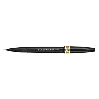 Abbildung von Pentel SESF30C YX Brush Sign Pen Artist Pinselstift mit extra feiner Pinsel Spitze, 1 Stück ocker