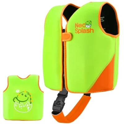 Abbildung von Kinder Mädchen Junge Schwimmlernweste, Schwimmhilfe Schwimmen Jacket für Kleinkinder mit Einstellbare Sicherheits Straps Alter 1 6 (KS Green, 3 6)