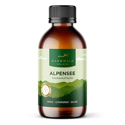 Abbildung von Warmwald Saunaaufguss Sauna Aufgussmittel mit natürlichen ätherischen Ölen Saunaöl Saunaduft Minze Lemongras Salbei (Alpensee 100 ml)